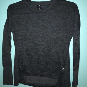 Dark gray athletic long sleeve top